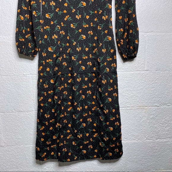 NWT Nasty Gal Midi Dress Orange Floral Sz 4 - Picture 6 of 10